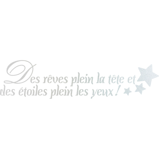 Stickers Dépoli - Citation Des rêves plein la tête…