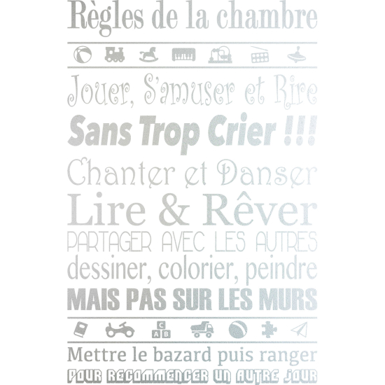 Stickers Dépoli - Citation Règles de la chambre