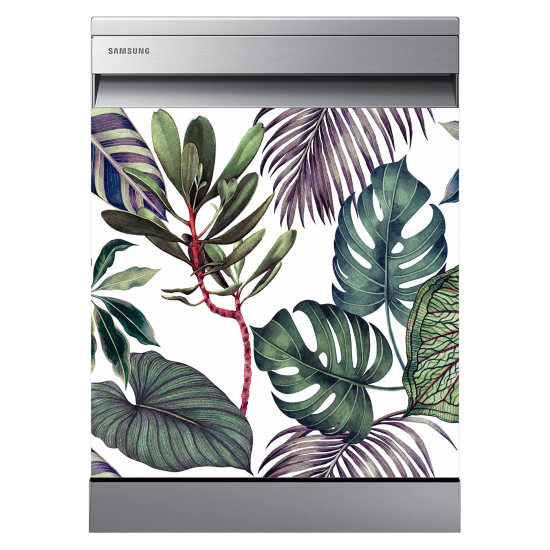 Stickers Lave vaisselle - Feuilles tropicales