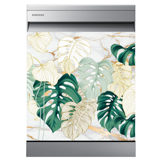 Stickers Lave vaisselle - Feuilles tropicales