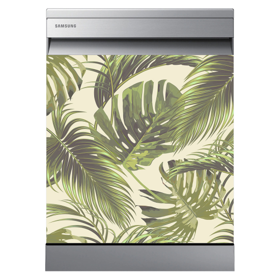 Stickers Lave vaisselle - Feuilles tropicales