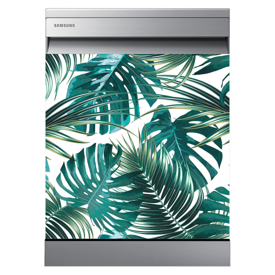 Stickers Lave vaisselle - Feuilles tropicales