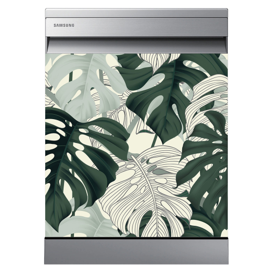 Stickers Lave vaisselle - Feuilles tropicales