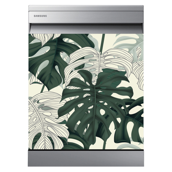 Stickers Lave vaisselle - Feuilles tropicales