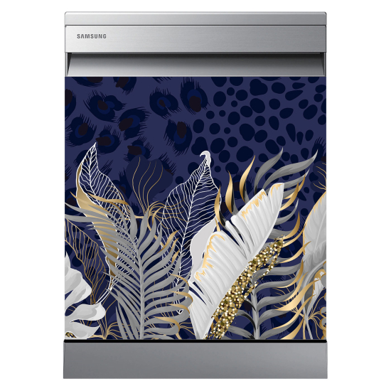 Stickers Lave vaisselle - Feuilles tropicales