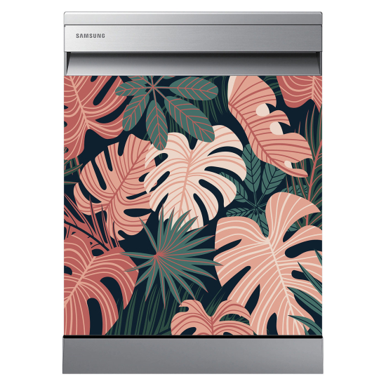 Stickers Lave vaisselle - Feuilles tropicales