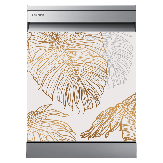 Stickers Lave vaisselle - Feuilles tropicales