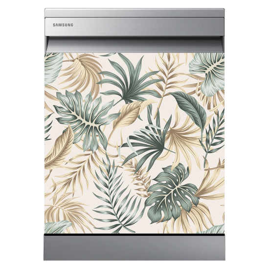 Stickers Lave vaisselle - Feuilles tropicales