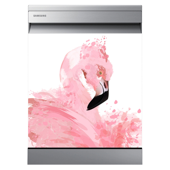 Stickers Lave vaisselle - Flamant rose