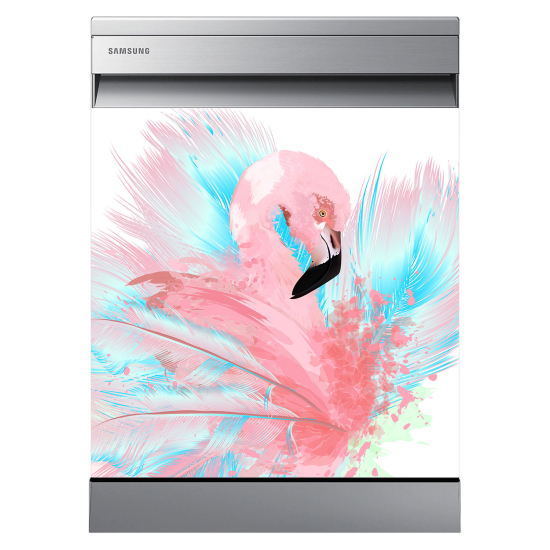 Stickers Lave vaisselle - Flamant rose