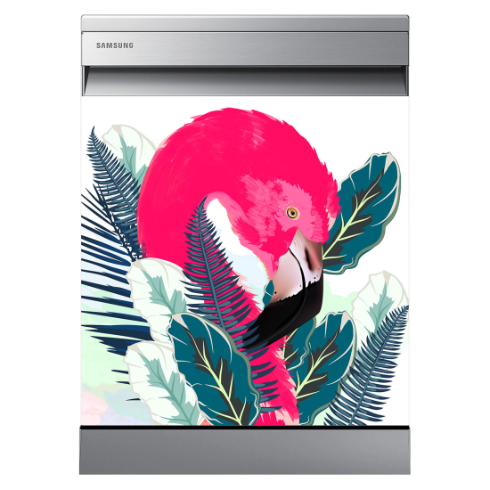 Stickers Lave vaisselle - Flamant rose