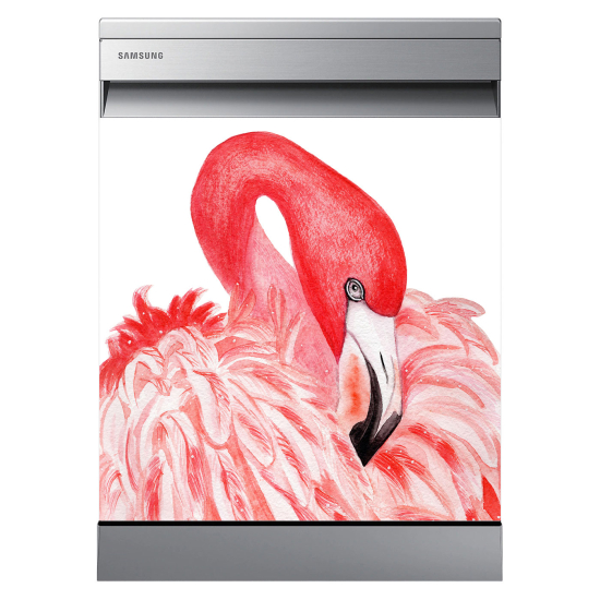 Stickers Lave vaisselle - Flamant rose 