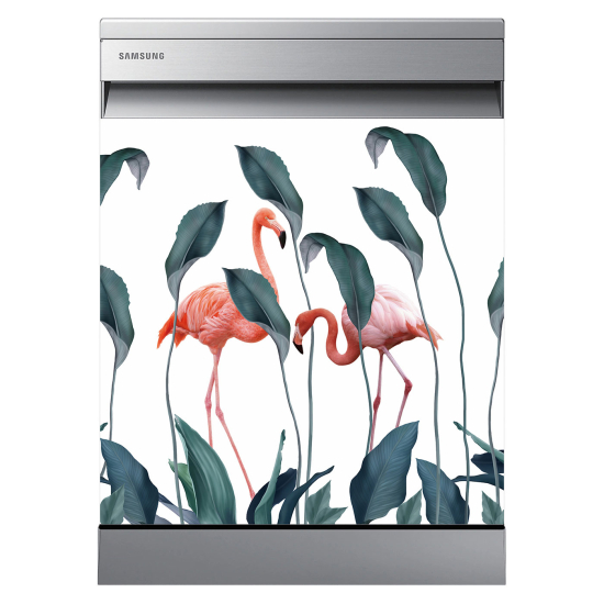 Stickers Lave vaisselle - Flamants roses