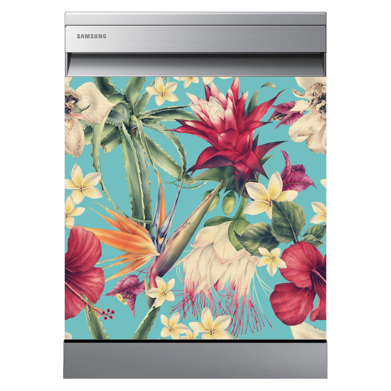 Stickers Lave vaisselle - Fleurs tropicales