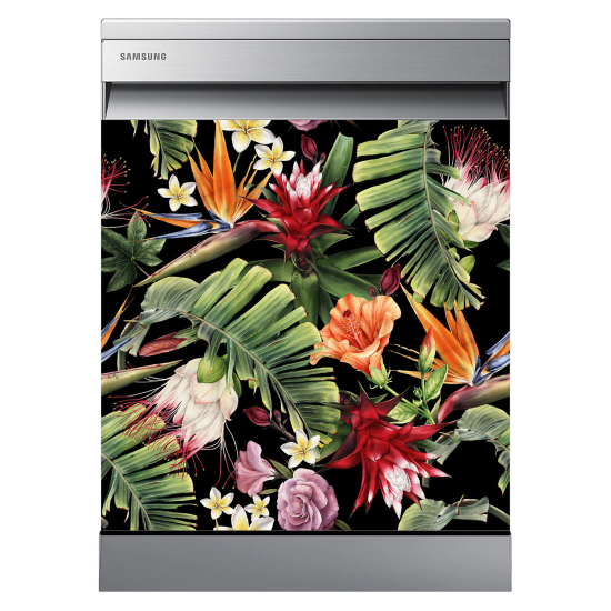 Stickers Lave vaisselle - Fleurs tropicales