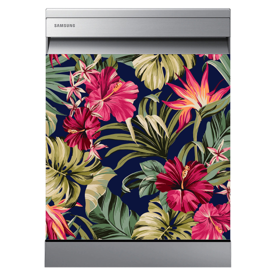 Stickers Lave vaisselle - Fleurs tropicales