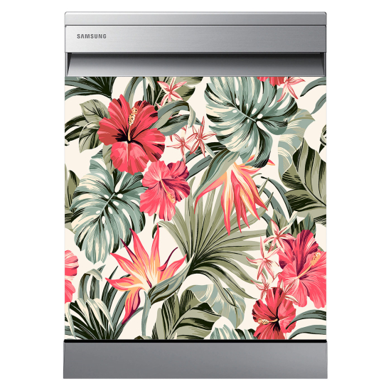 Stickers Lave vaisselle - Fleurs tropicales