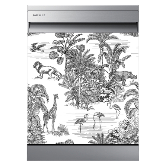 Stickers Lave vaisselle - Jungle Animaux