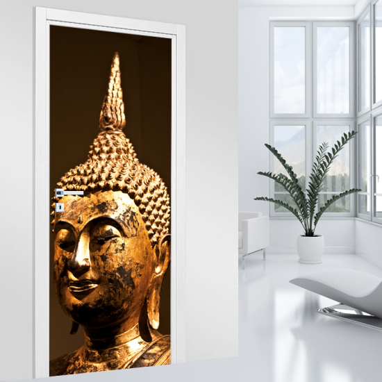 Stickers pour porte - Bouddha Or