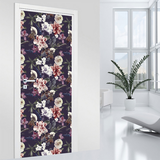 Stickers pour porte - Fleurs