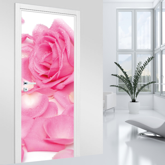 Stickers pour porte - Rose Zoom