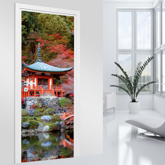 Stickers pour porte - Temple Japonais