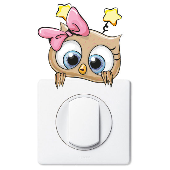 Stickers prises et interrupteurs - Hibou