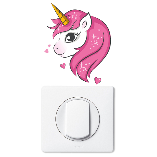 Stickers prises et interrupteurs - Licorne