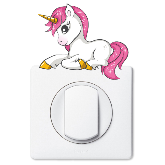 Stickers prises et interrupteurs - Licorne