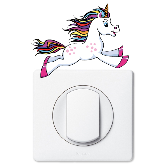 Stickers prises et interrupteurs - Licorne