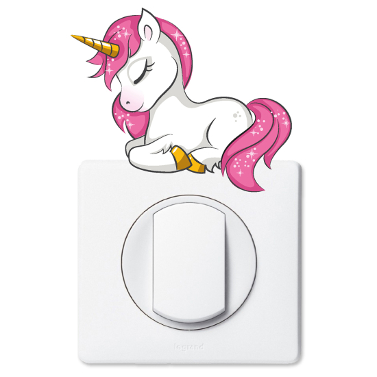 Stickers prises et interrupteurs - Licorne