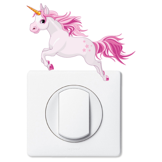 Stickers prises et interrupteurs - Licorne