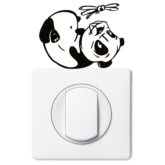 Stickers prises et interrupteurs - Panda