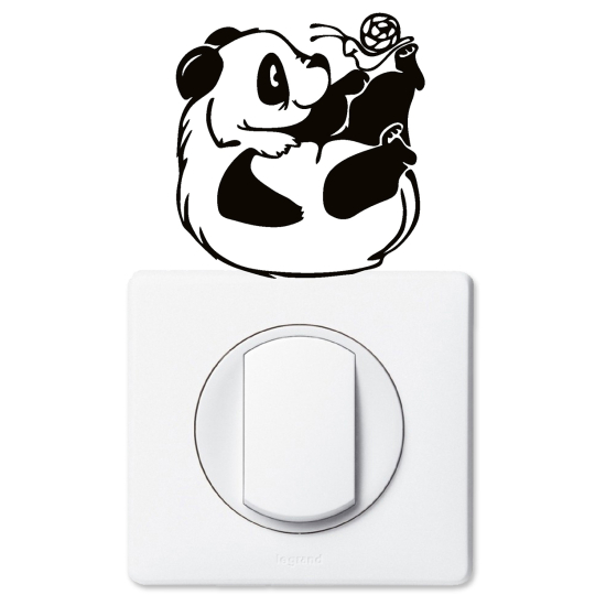 Stickers prises et interrupteurs - Panda escargot