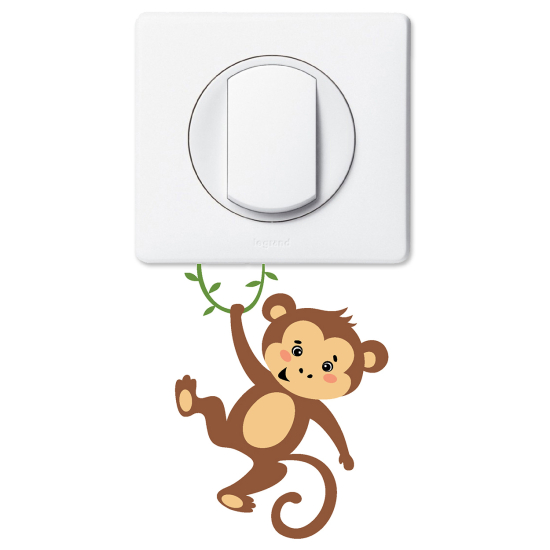 Stickers prises et interrupteurs - Singe