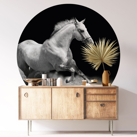 Stickers rond / cercle - Cheval