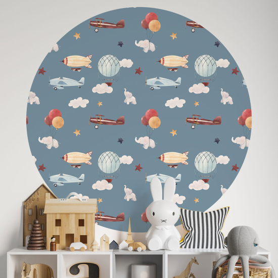 Stickers rond / cercle Enfants - Avions