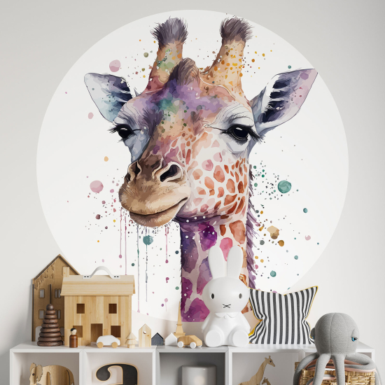 Stickers rond / cercle Enfants - Girafe