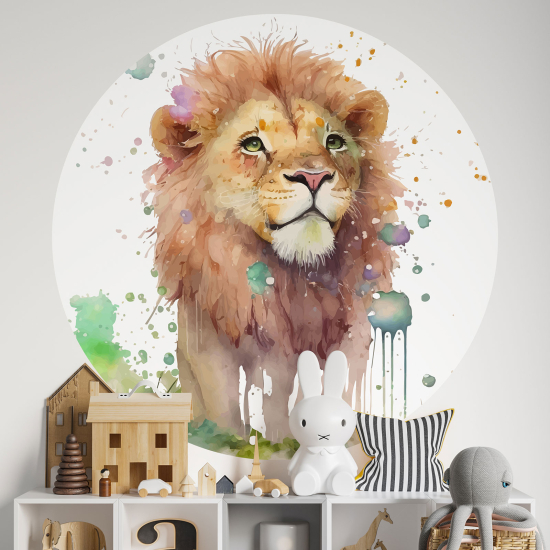 Stickers rond / cercle Enfants - Lion