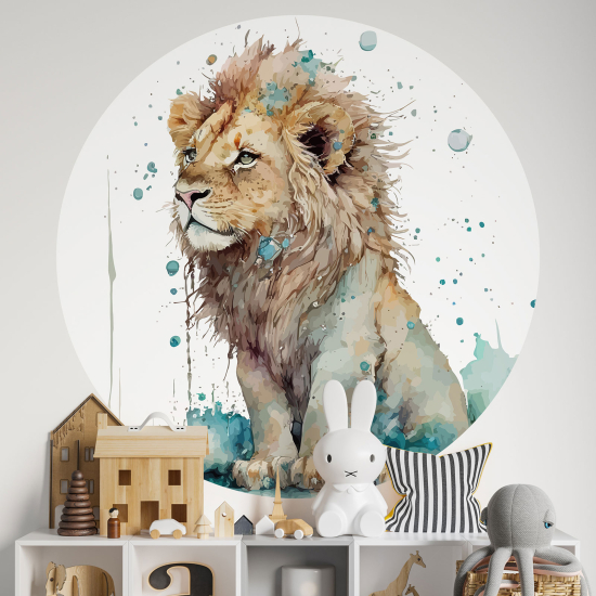 Stickers rond / cercle Enfants - Lion