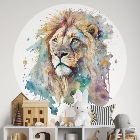 Stickers rond / cercle Enfants - Lion