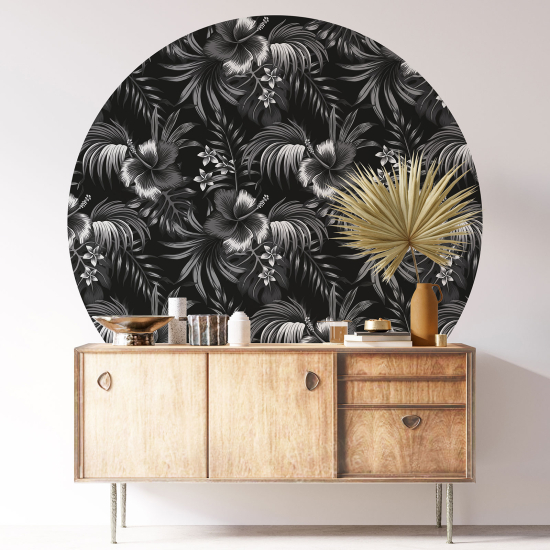 Stickers rond / cercle - Motif floral