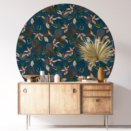 Stickers rond / cercle - Motif floral