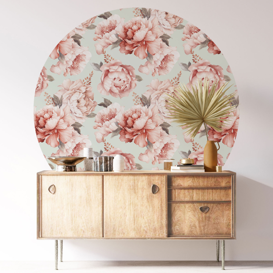 Stickers rond / cercle - Motif floral