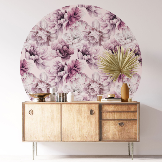 Stickers rond / cercle - Motif floral