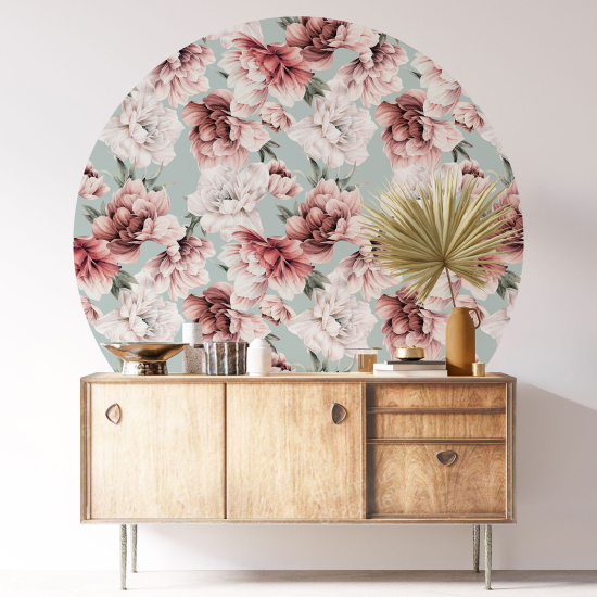 Stickers rond / cercle - Motif floral