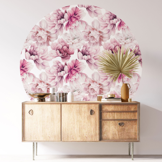 Stickers rond / cercle - Motif floral