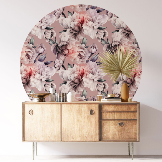 Stickers rond / cercle - Motif floral