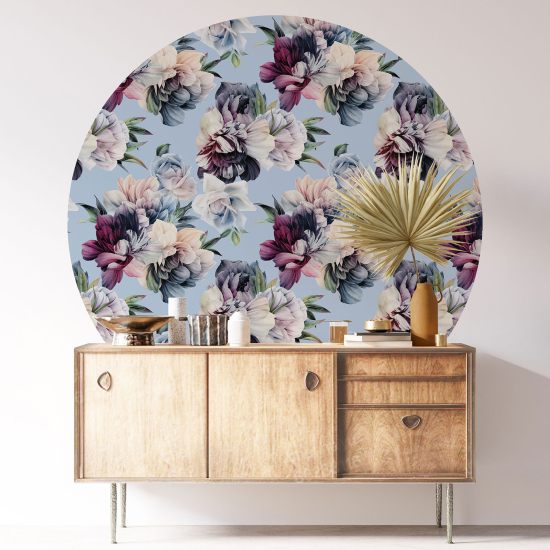 Stickers rond / cercle - Motif floral