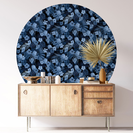 Stickers rond / cercle - Motif floral